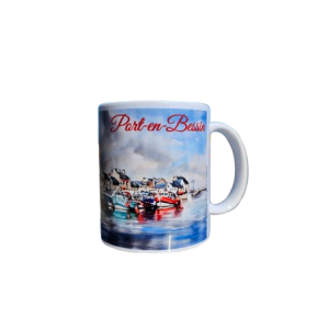 Tasse Bateaux Port-en-Bessin – Style peinture