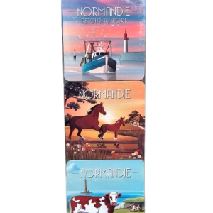 Dessous de verre Normandie – Lot de 3 visuels illustrés